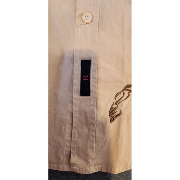 BC‎ Collection Mens XL Shirt Tan Y2K Embroidered Horse Western Long Sleeves EUC - Picture 8 of 9